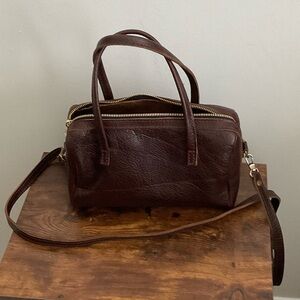 Portland Leather Dark Brown Crossbody Bag Sloan large
